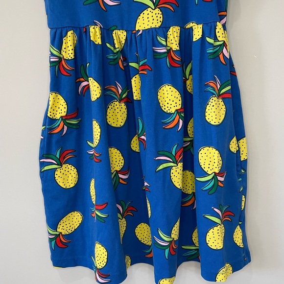 Hanna Andersson blue pineapple sleeveless girls dress size 8 - Picture 3 of 9